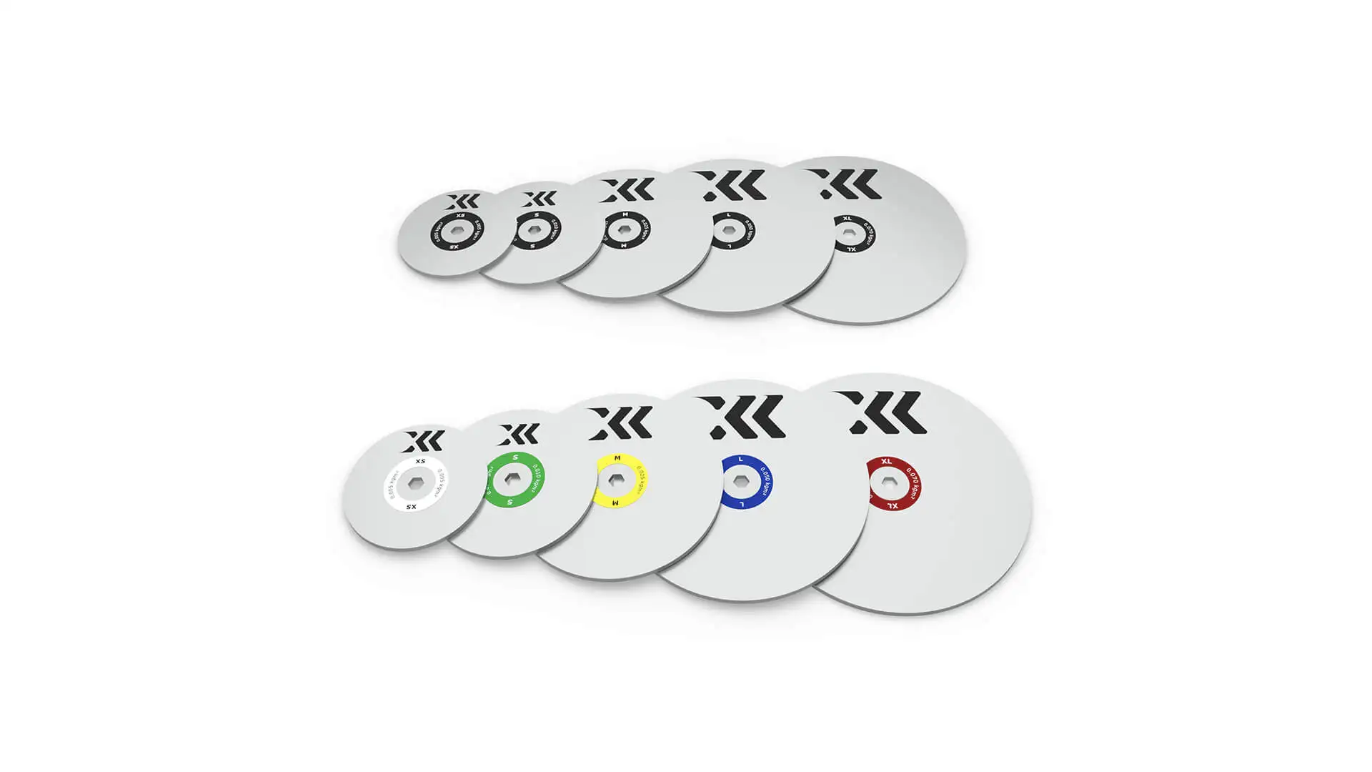 Flywheels, 3-pack (S-M-L), Color Coded