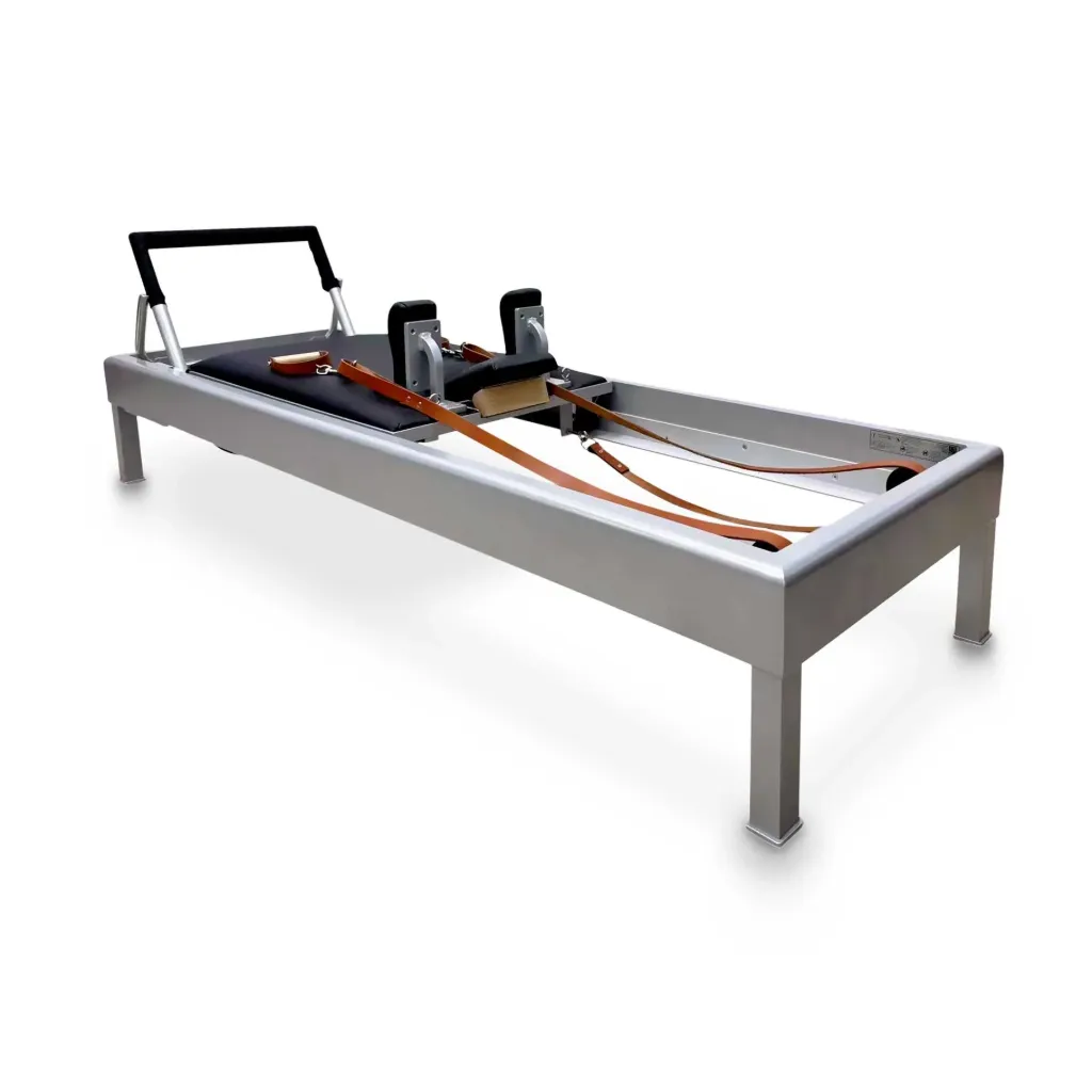 86" Classical Pilates Reformer with Metal Pole & Sitting Box Black